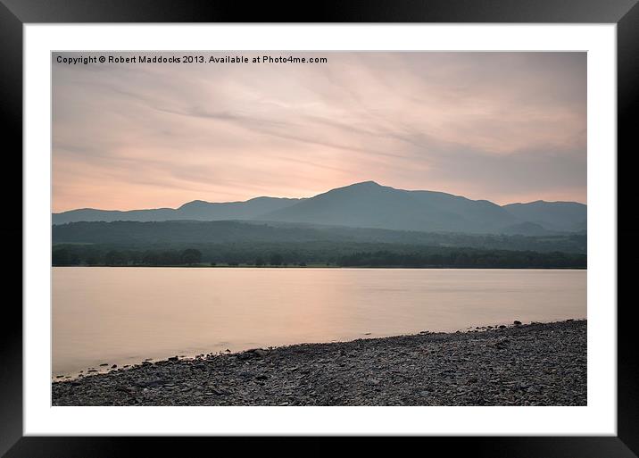 Sunset over Coniston Water Framed Mounted Print by Robert Maddocks