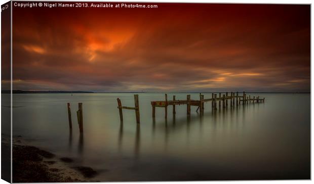 Binstead Hard Jetty Canvas Print by Wight Landscapes