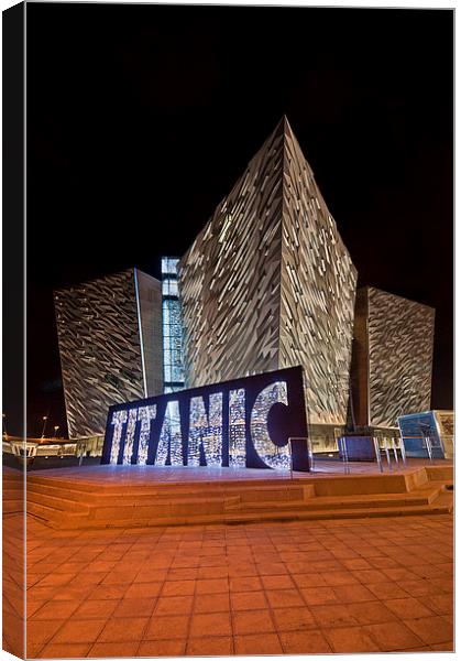 TITANIC IN LIGHTS Canvas Print by Peter Lennon