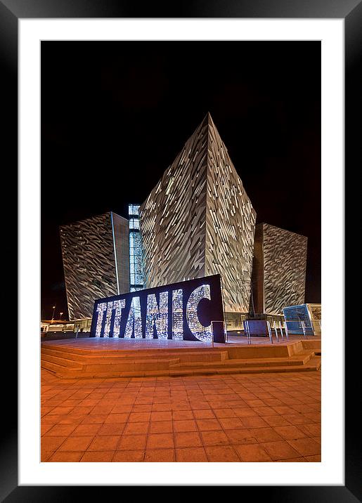 TITANIC IN LIGHTS Framed Mounted Print by Peter Lennon