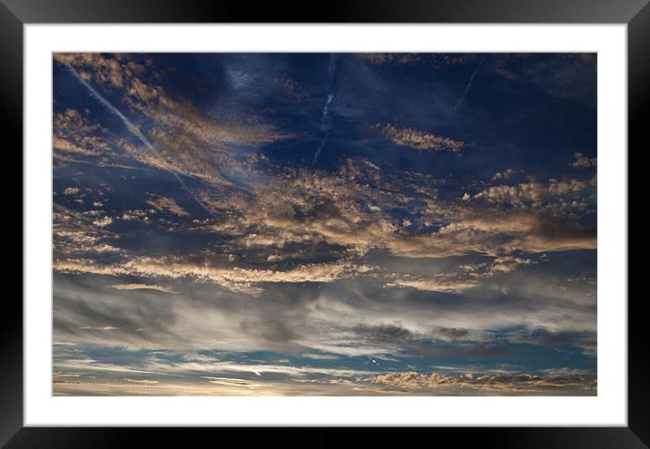 Blue sunset sky Framed Mounted Print by anna collins