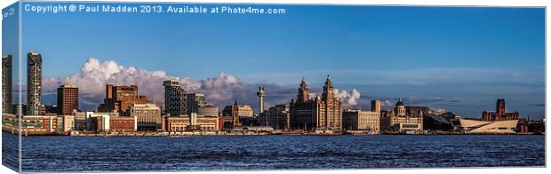 Liverpool Cityscape Panoramic Canvas Print by Paul Madden