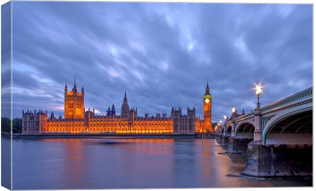 Houses of Parliament at Dusk Canvas Print by Tezz Adcock