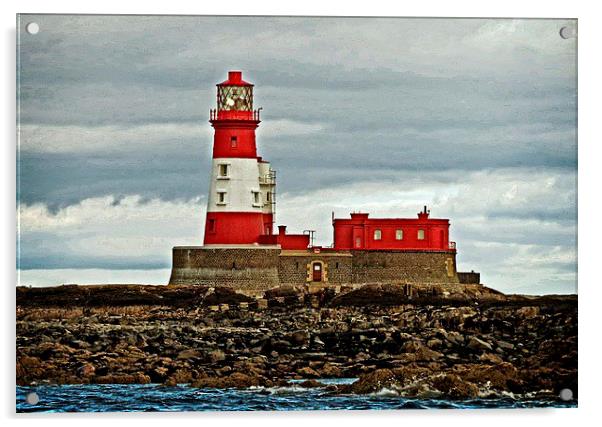 Longstone Lighthouse Acrylic by Liz Ward
