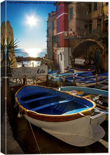 Port of Riomaggiore Canvas Print by Robert Pettitt