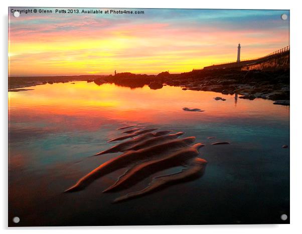 Seaburn Beach Sunderland Acrylic by Glenn Potts