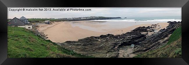 Fistral Beach Newquay Framed Print by malcolm fish