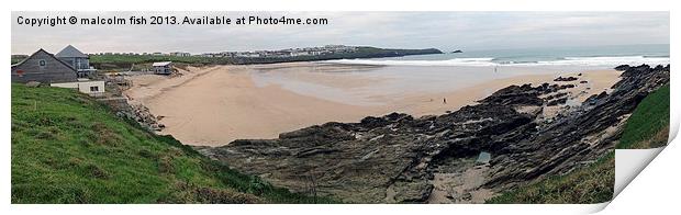 Fistral Beach Newquay Print by malcolm fish