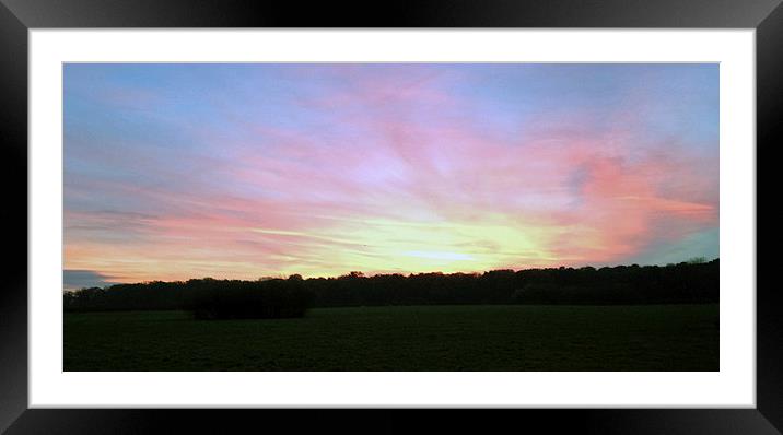 Red sky Framed Mounted Print by malcolm fish