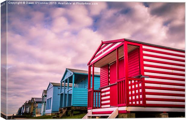 Whitstable Beach Huts Canvas Print by Dawn O'Connor