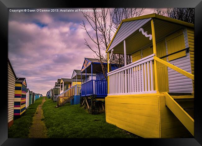 Whitstable Beach Huts Framed Print by Dawn O'Connor