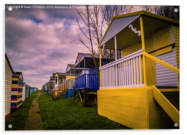 Whitstable Beach Huts Acrylic by Dawn O'Connor