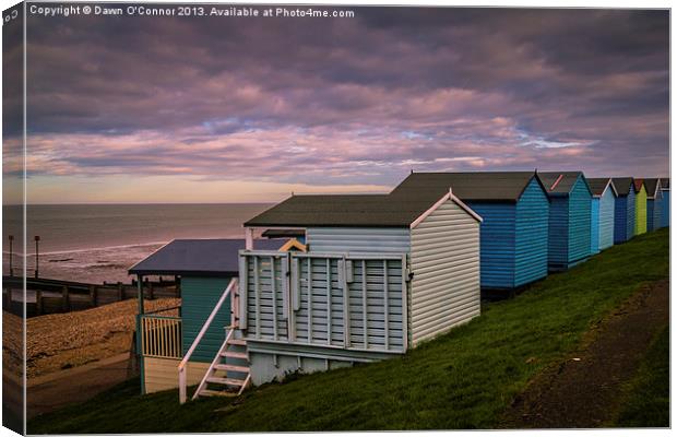 Whitstable Beach Huts Canvas Print by Dawn O'Connor