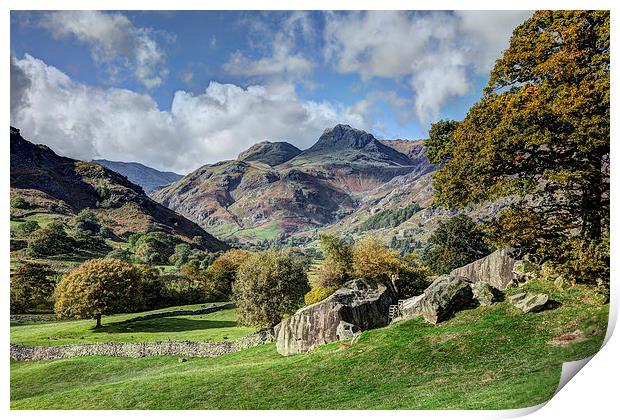 Langdale Pikes from Copt Howe Print by Graham Moore