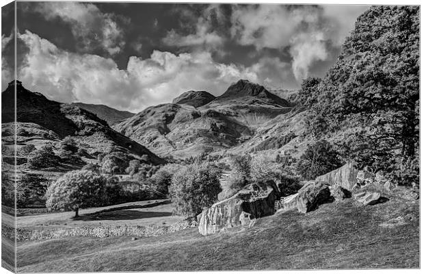 Langdale Pikes from Copt Howe Canvas Print by Graham Moore
