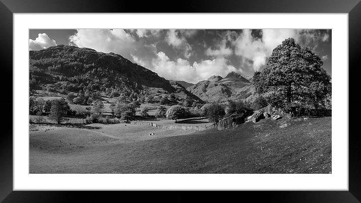 Langdale Pikes from Copt Howe Framed Mounted Print by Graham Moore