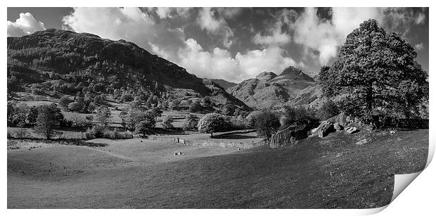 Langdale Pikes from Copt Howe Print by Graham Moore