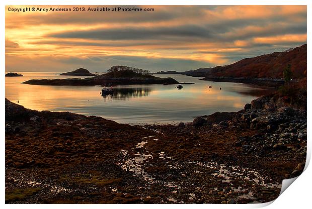West Highland Sunset Print by Andy Anderson