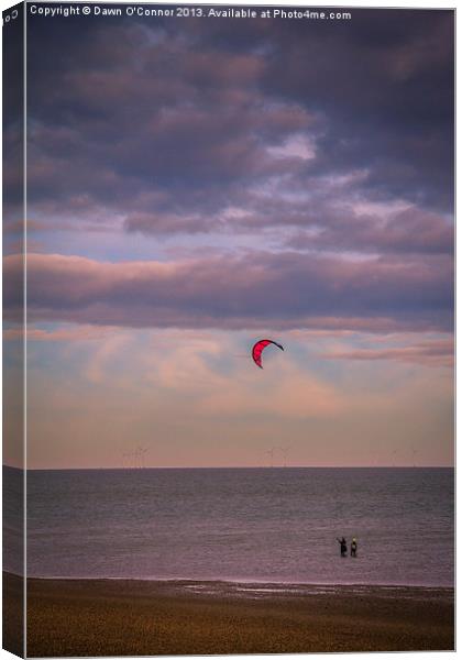 Whitstable Kite Surfing Canvas Print by Dawn O'Connor