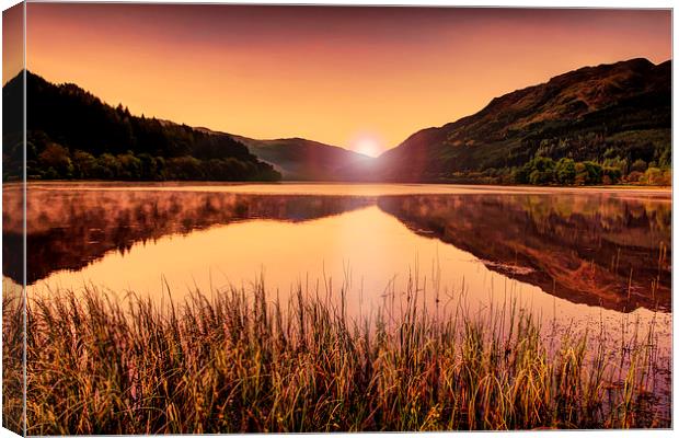 Sunrise over Loch Canvas Print by Sam Smith