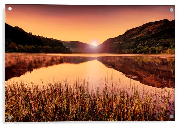 Sunrise over Loch Acrylic by Sam Smith