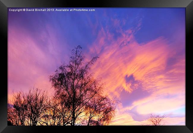 Fire In The Sky Framed Print by David Birchall