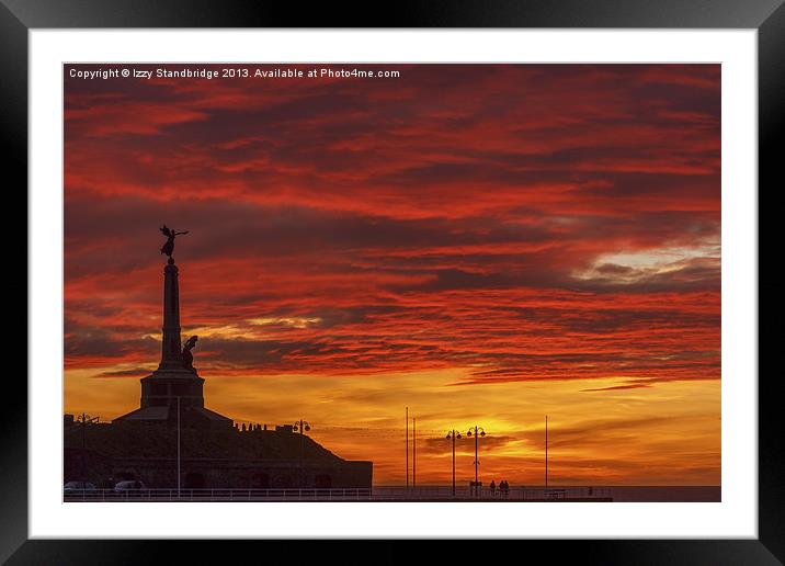 Aberystwyth War Memorial Amazing Sunset Framed Mounted Print by Izzy Standbridge