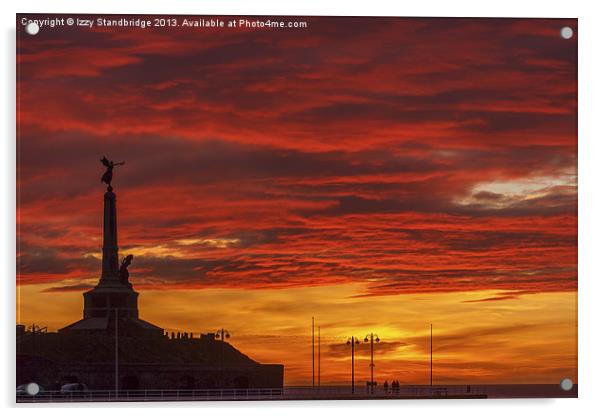 Aberystwyth War Memorial Amazing Sunset Acrylic by Izzy Standbridge