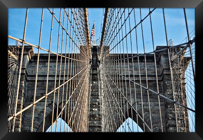 Brooklyn Bridge Framed Print by Steve Purnell