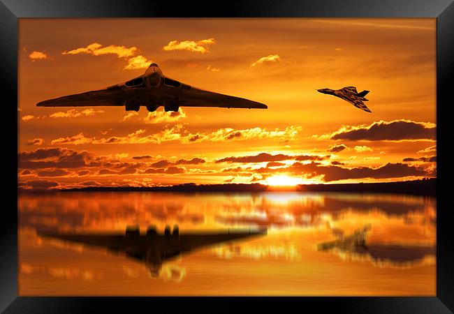 Vulcan Bomber Sunset Framed Print by Oxon Images