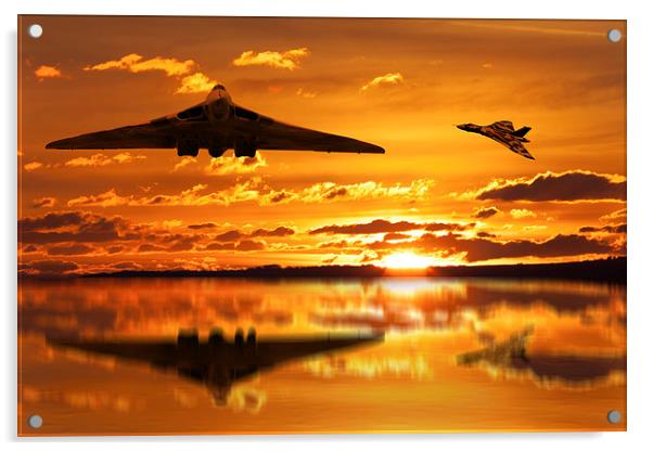Vulcan Bomber Sunset Acrylic by Oxon Images