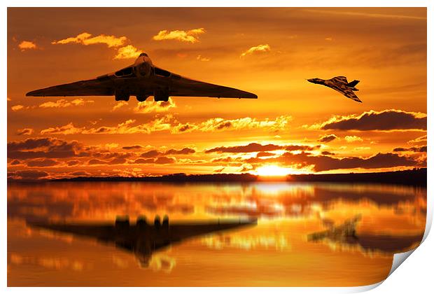 Vulcan Bomber Sunset Print by Oxon Images