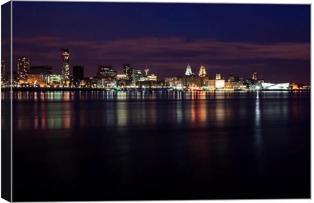 Liverpool at Night Canvas Print by Wayne Molyneux
