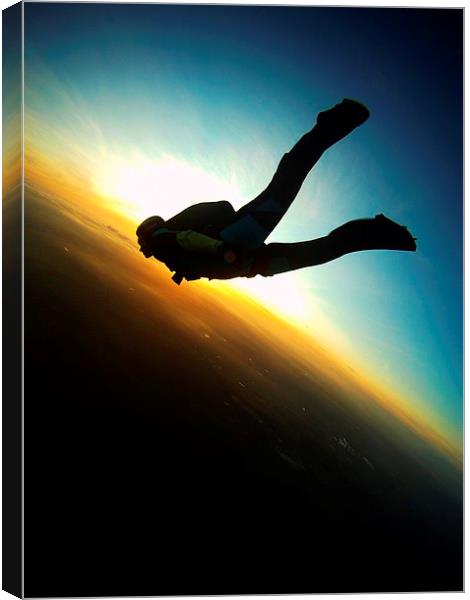 sunset skydive track Canvas Print by Ewan Cowie