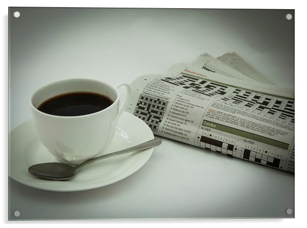 BLACK COFFEE & NEWS PAPER Acrylic by David Pacey