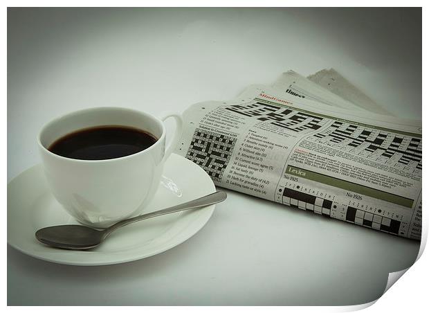 BLACK COFFEE & NEWS PAPER Print by David Pacey