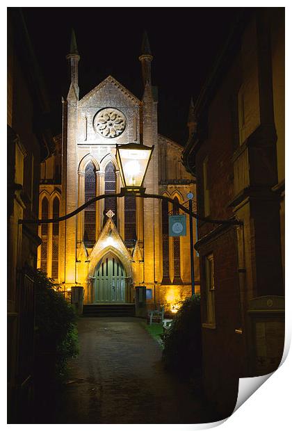 Cheap Street Church Sherborne at Night Print by Paul Brewer