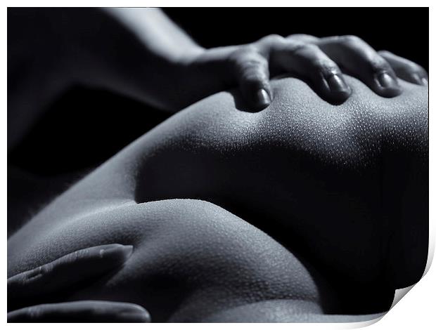 Bodyscape nude - gripping her bum Print by Inca Kala