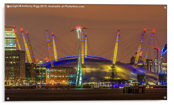 O2 Arena London Acrylic by Anthony Rigg