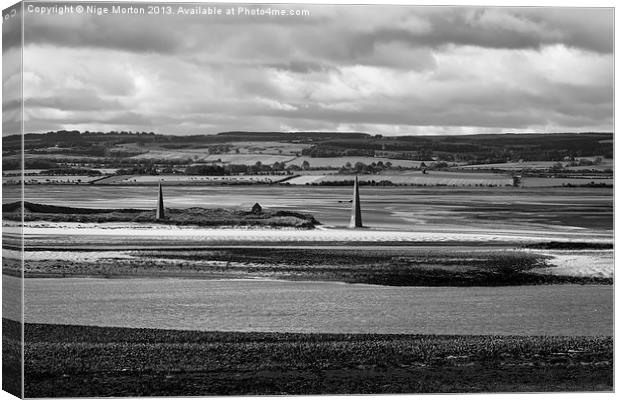 Mono view from Holy Island  - Lindisfarne Canvas Print by Nige Morton
