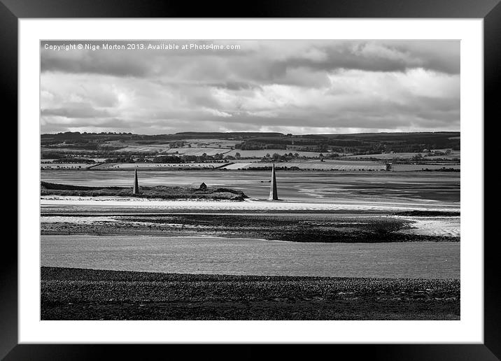 Mono view from Holy Island  - Lindisfarne Framed Mounted Print by Nige Morton
