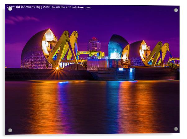 Thames Barrier  Acrylic by Anthony Rigg