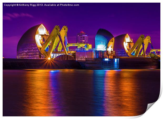 Thames Barrier  Print by Anthony Rigg