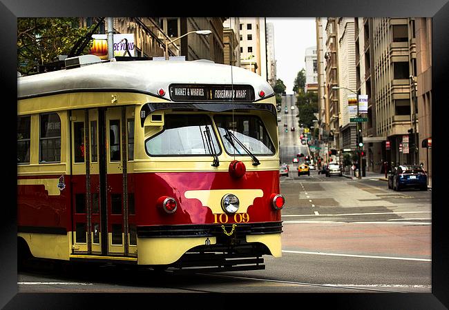 San Francisco Tram Framed Print by Jed Pearson