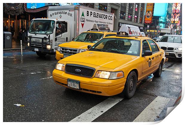 Yellow Taxi Print by Steve Purnell