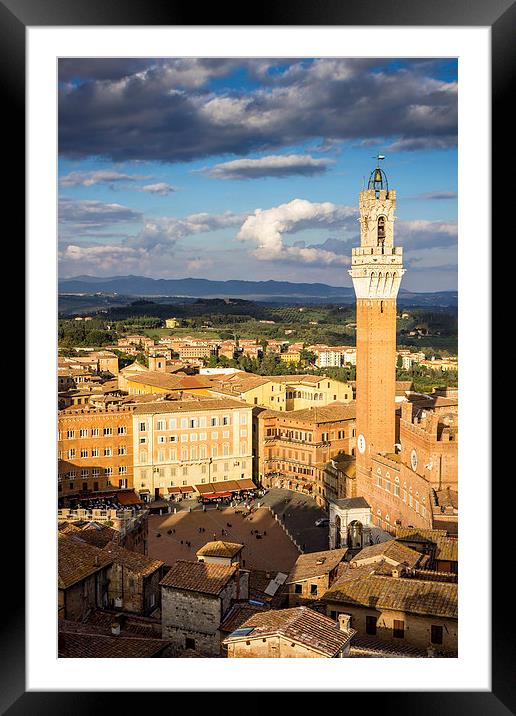 Torre Del Mangia in Siena Framed Mounted Print by Andy McGarry