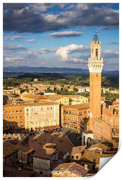 Torre Del Mangia in Siena Print by Andy McGarry