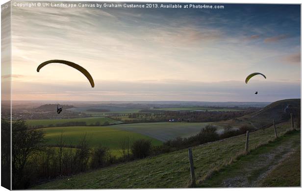 Hang Gliding Canvas Print by Graham Custance