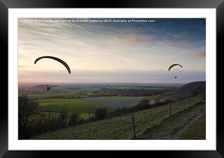 Hang Gliding Framed Mounted Print by Graham Custance
