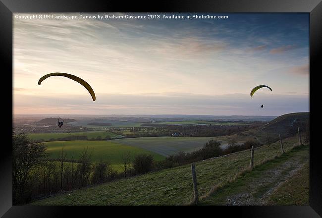 Hang Gliding Framed Print by Graham Custance